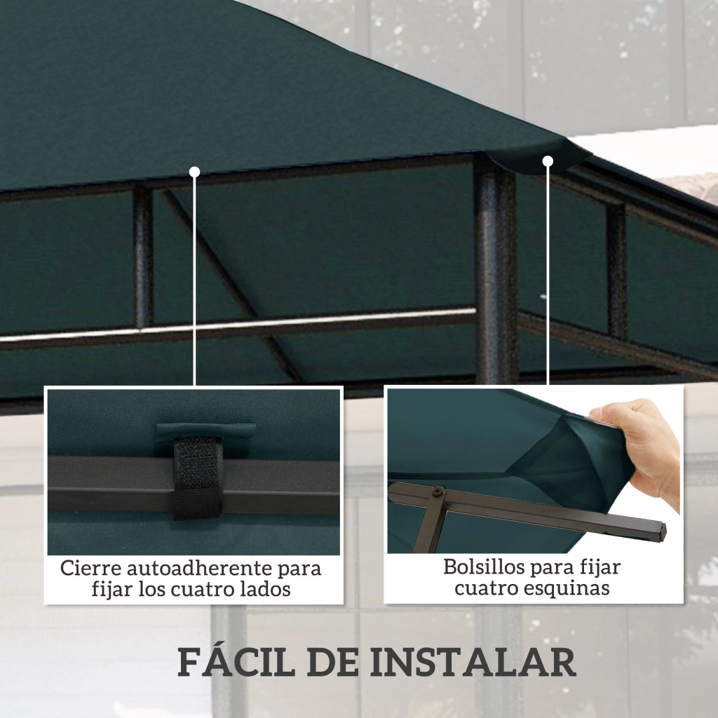 Tetto di Ricambio 300x300 cm per Gazebo ¨C zephmum ¨C Grigio