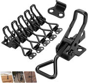 6 pezzi di chiusura a scatto in acciaio inossidabile per casse e armadi - metallo nero - chiusure a click sicure con maniglia - GH-4001.