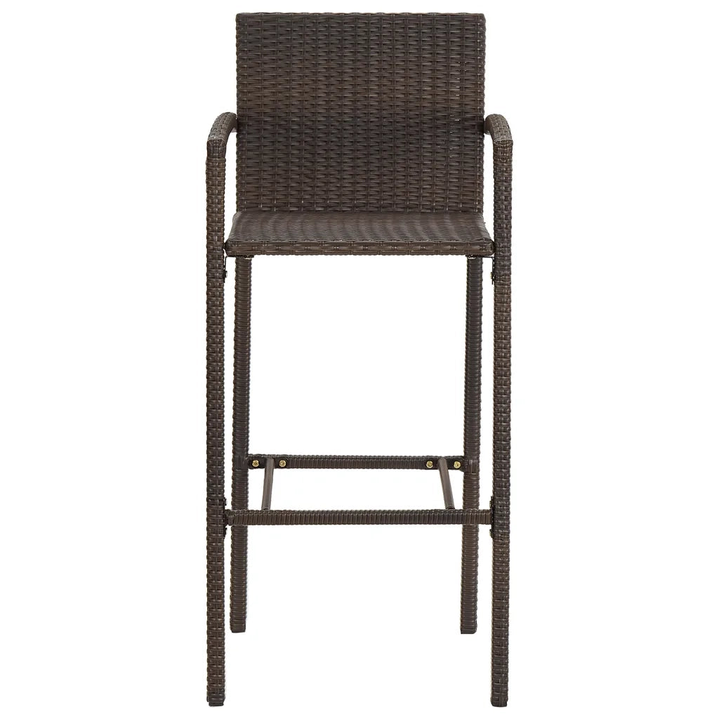 Set Bar Giardino 5pz Marrone Legno Massello Acacia e Polyrattan 3295288