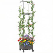 Vaso da fiori mobile con graticcio per piante rampicanti ¨C zephmum ¨C 40x40x185 cm