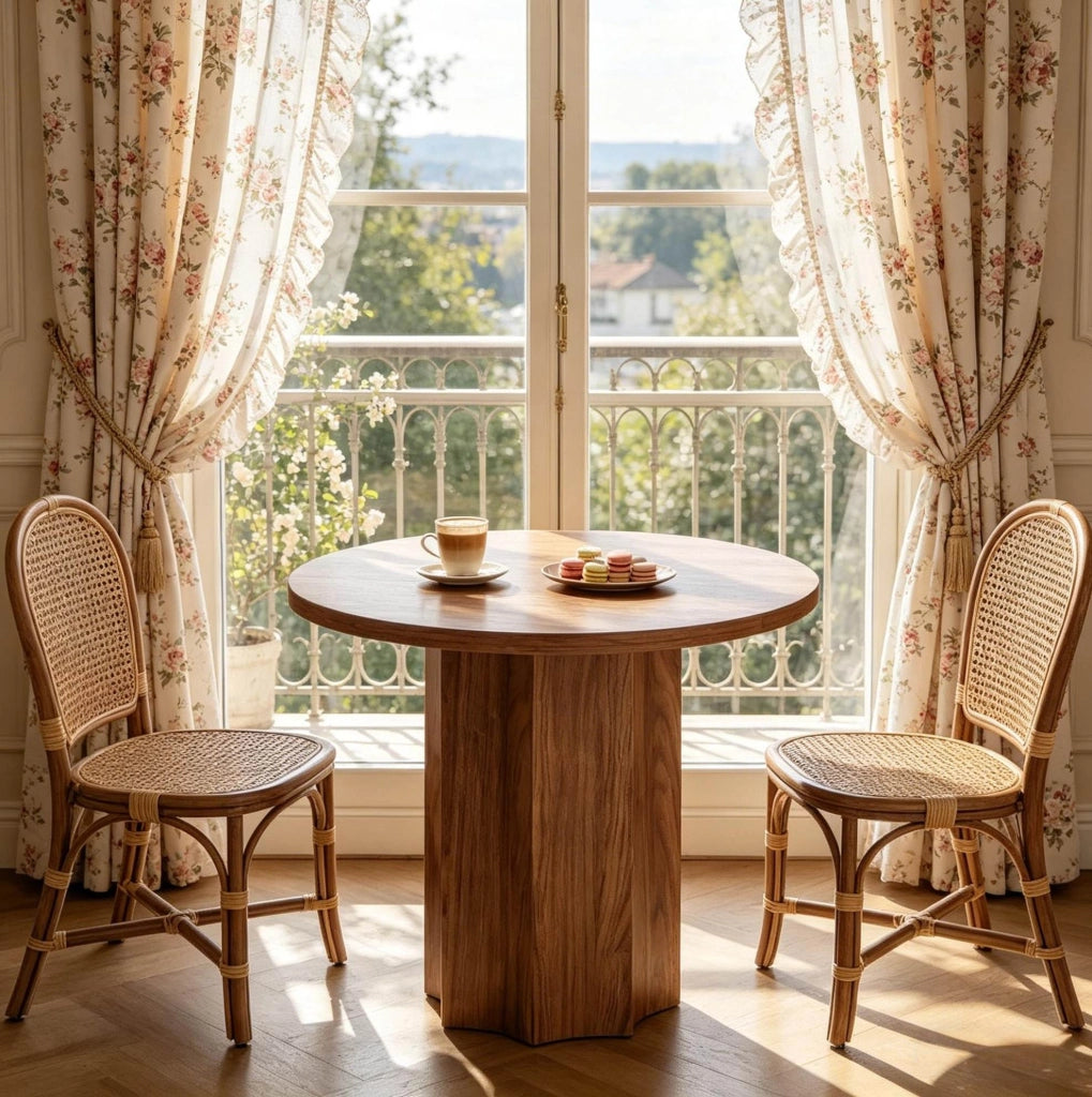 Tavolo rotondo in MDF marrone Ø 80 cm