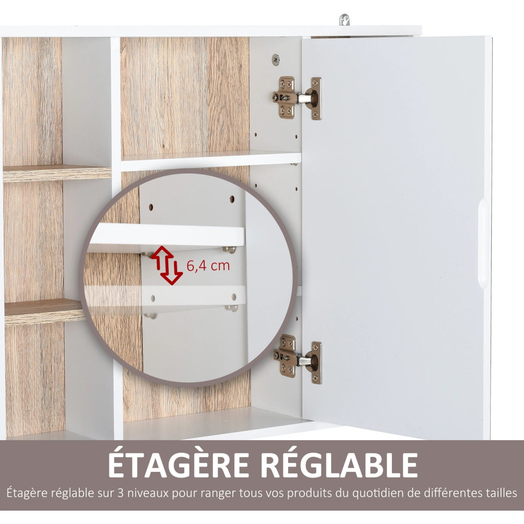 Mobile da bagno a parete con specchio ¨C Xylo ¨C bianco, 60x14,5x49,4 cm