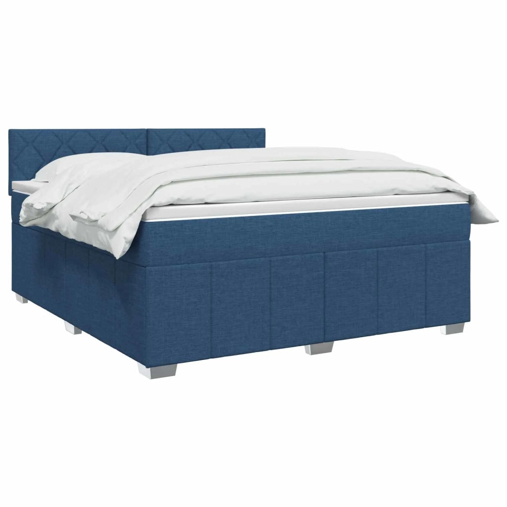 Letto box spring con materasso Blu 160 x 200 cm Tessuto 3451261