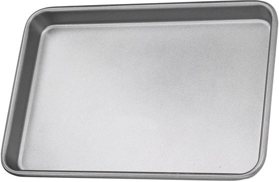 Piatto da forno in acciaio inossidabile 25 cm - forma rettangolare - resistente al forno a microonde - compatibile con lavastoviglie - finitura antiscivente - cottura salutare - superficie lucida e liscia