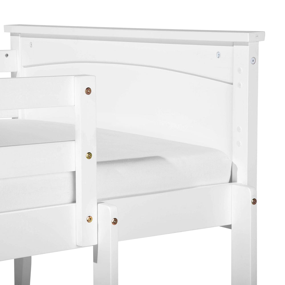 Letto a castello letto doppio in legno di pino bianco singola misura 90 x 200 per bambini in cameretta