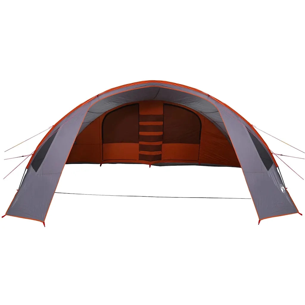 Tenda Tunnel per 6 Persone con tetto-Tenda da campeggio Grigio e arancione