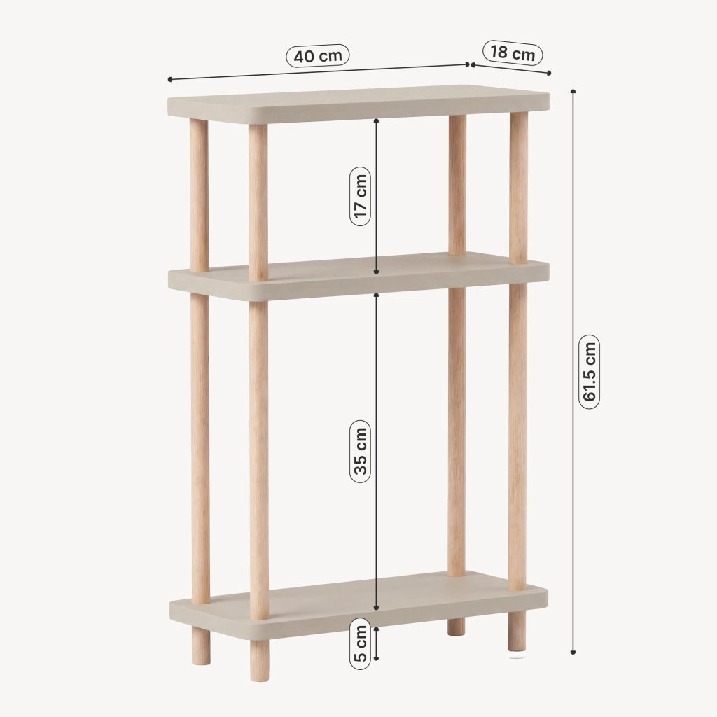 Scaffale da Terra Multiuso Nampernu a 3 Piani 62 x 40 x 18 cm - Color Arenaria [en.casa]