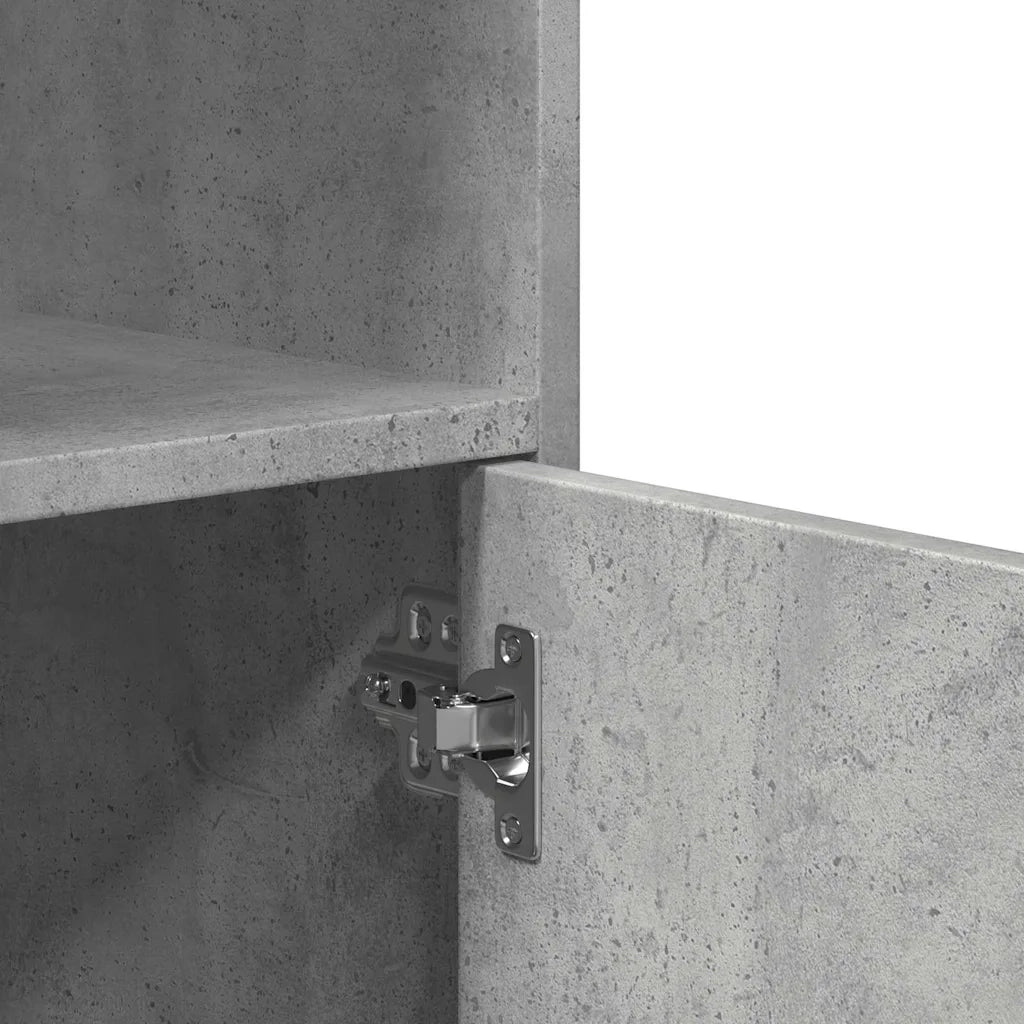 Mobiletto con Ruote Grigio Cemento 55x40x91 cm in Truciolato 853185