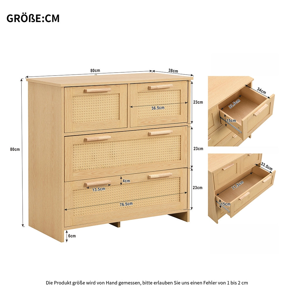 Armadio - Xylo - vimini 4 cassetti 80x80x38cm
