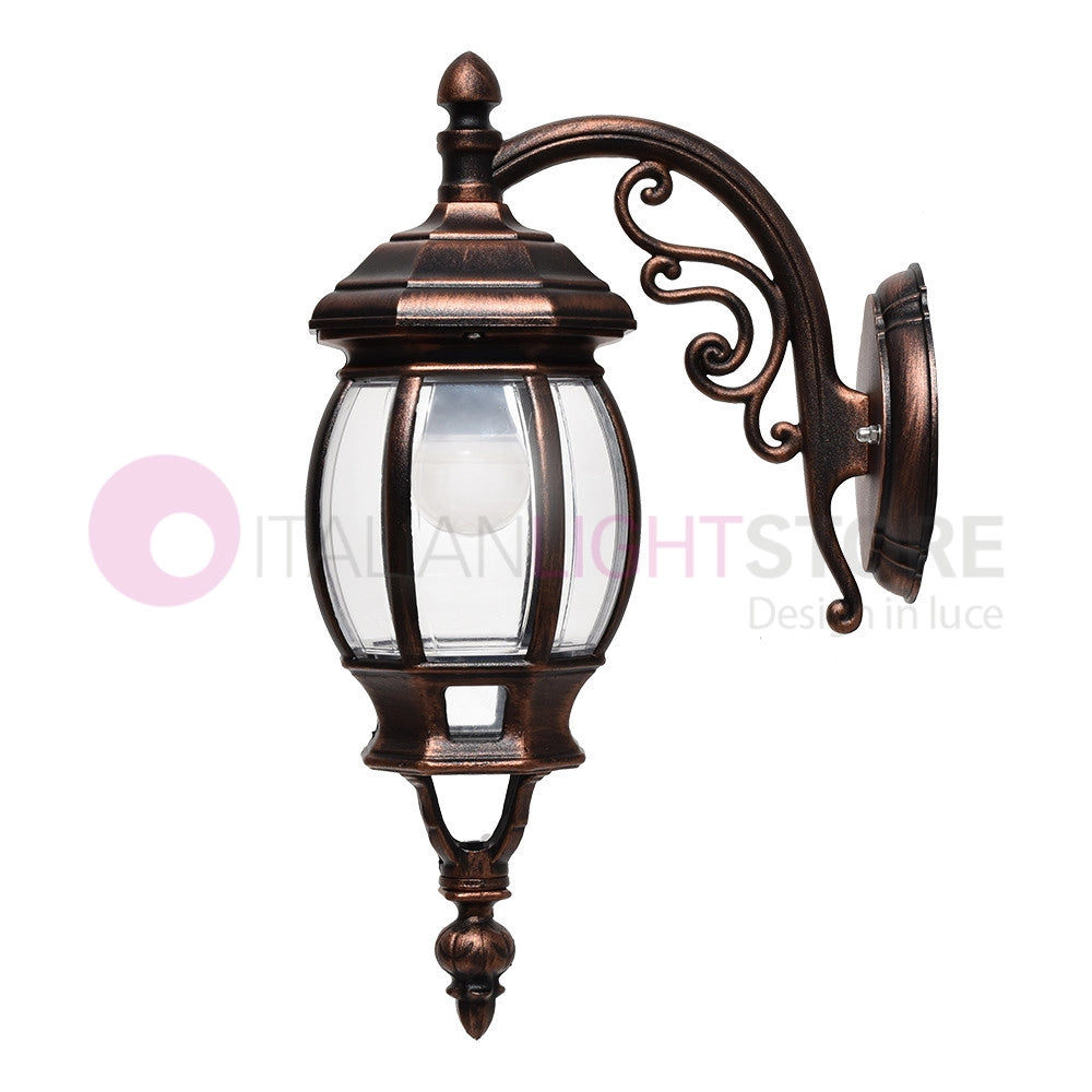 ENEA Applique Lanterna a Parete in Alluminio Applique per Esterno Classica NERO-RAME GARDENLIGHT