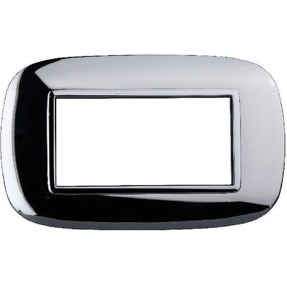 Trade Shop - Placca Oval 3 4 6 Moduli Colore Cromo Lucido Compatibile Bticino Axolute -
