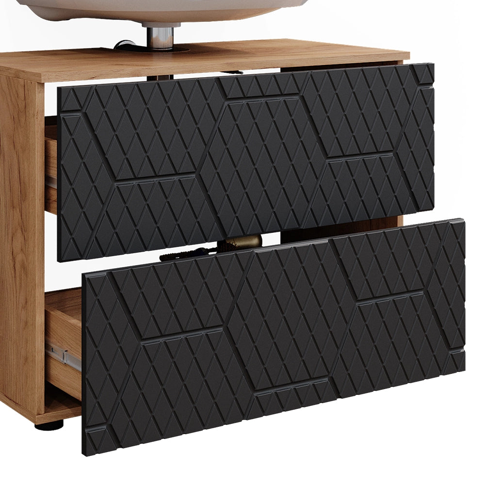 Vicco Set mobili bagno Antracite con struttura a nido d'ape 2 parti