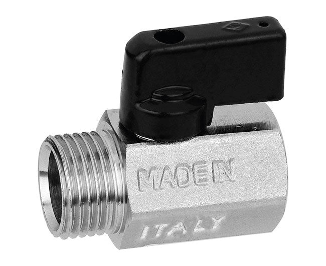VALVOLA ARRESTO A SFERA MIGNON IN OTTONE CON LEVA MASCHIO FEMMINA 1/2   VALVOSANITARIA BUGATTI S.P.A.