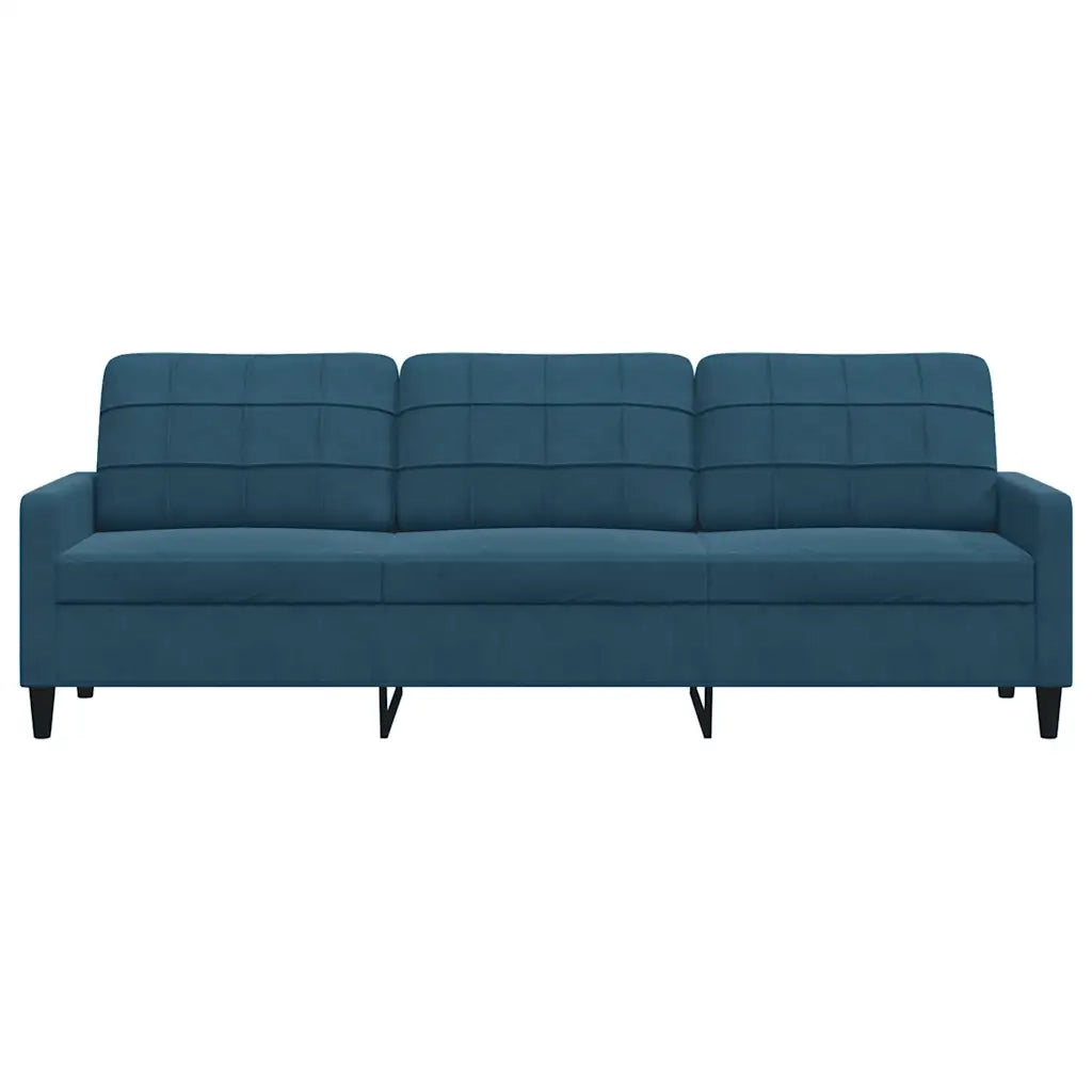 Divano a 3 Posti Blu 210 cm in Velluto