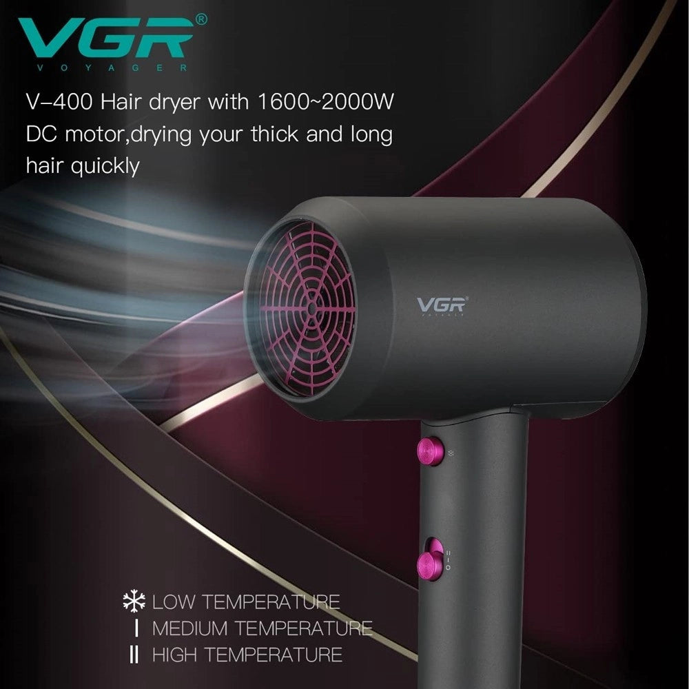 Trade Shop - Vgr V-400 Asciugacapelli Professionale 2000w Parrucchiere Shop Styling Capelli -