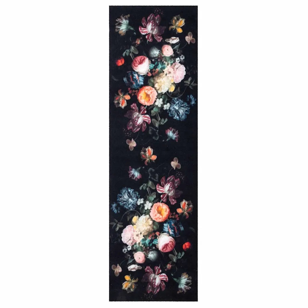 Tappeto da Cucina Nero 150 x 45 cm Velluto 42013426
