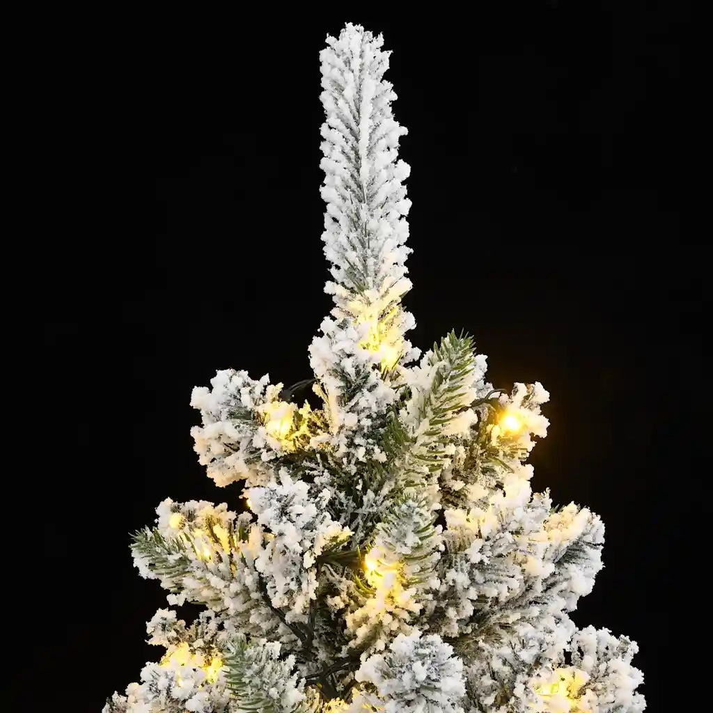 Albero di Natale Artificiale con 300 LED e Neve Floccata 240 cm