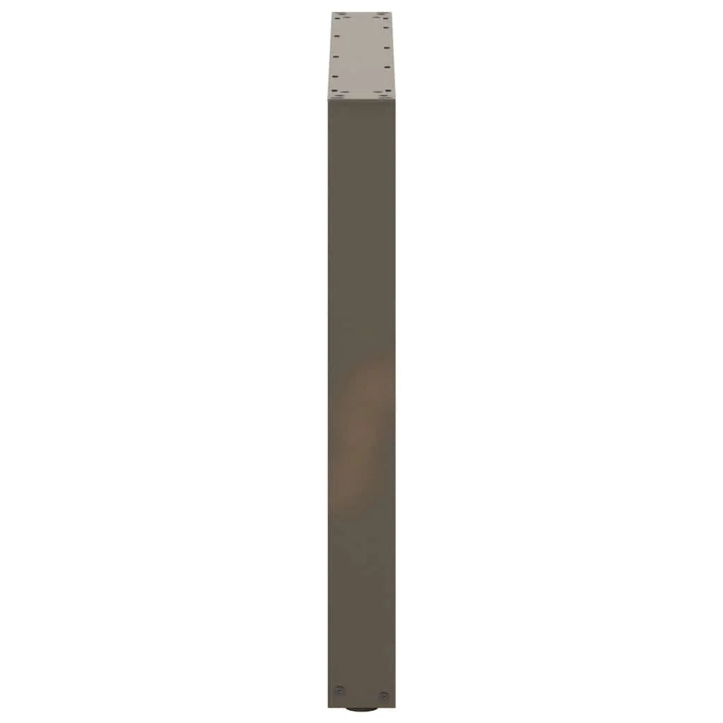 Set di 2 gambe per tavolo da pranzo a forma di U 90 x 72-73 cm con piedini regolabili design moderno acciaio naturale 02_0057435