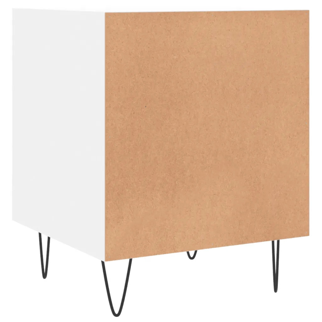 Comodino-Tavolino da notte Bianco 40x40x50 cm in Legno Multistrato 395918