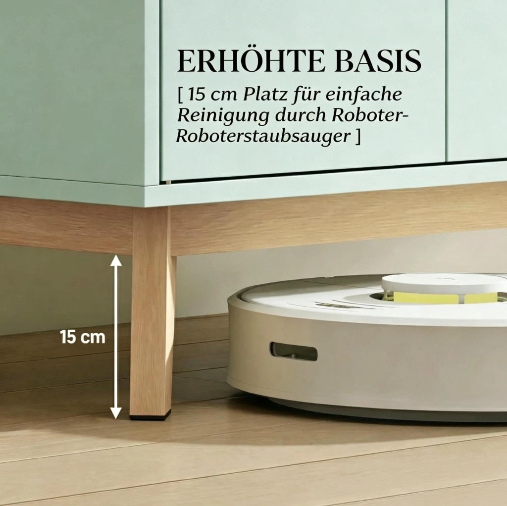 Mobile TV 120 cm verde chiaro e rovere in MDF