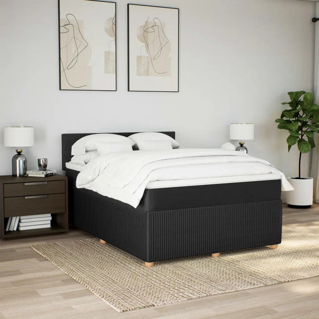 Giroletto a Molle con Materasso Nero 140x190 cm in Tessuto 3289753