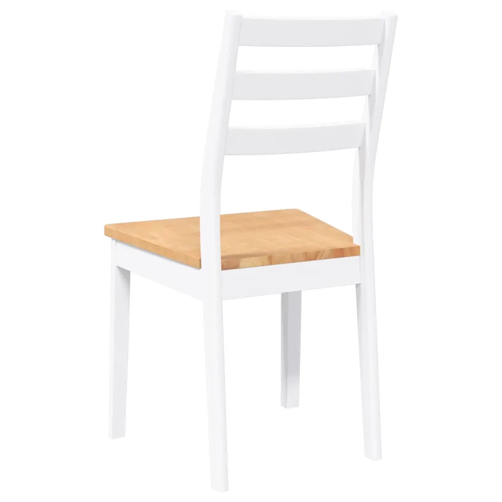 Sedie da Pranzo 2 pz Bianche in Legno Massello di Hevea 4102520