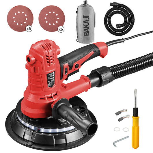 Levigatrice per Muro e Soffitto 900W Pieghevole Aspirazione Automatica con Sacchetto e Luce LED