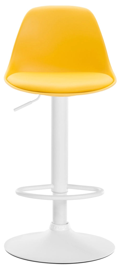 Sgabello di design KIEL in polipropilene e similpelle bianco,giallo