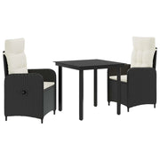Set Tavolo da Salotto con cuscino 3 pcs Nero e Bianco Crema 3422474