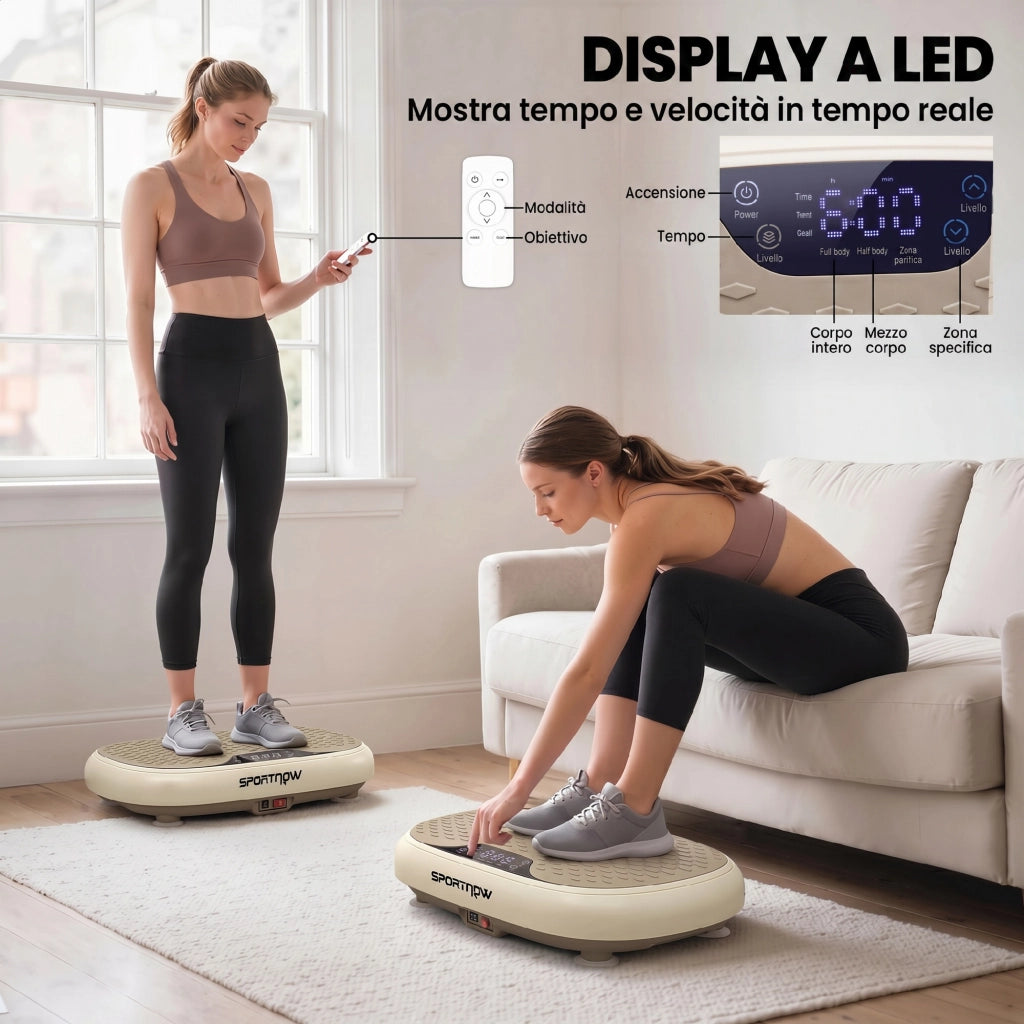 Piattaforma Vibrante 20 Velocita 3 Programmi LED Telecomando ¨C zephmum ¨C 120x60x15