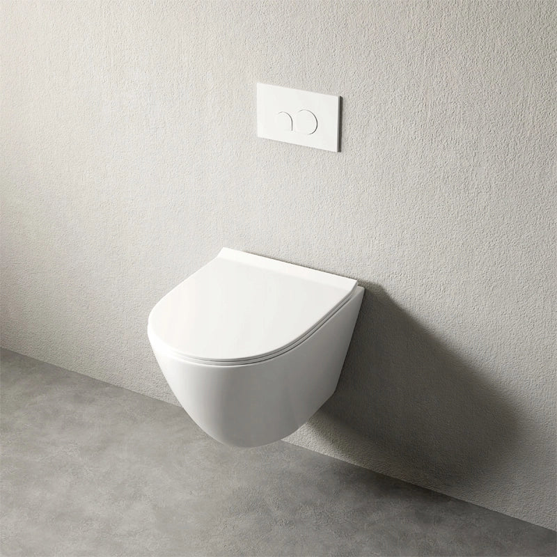 Sedile WC senza brida, con chiusura ammortizzata, in Duroplast, con sistema di scarico Vortex, 49 cm