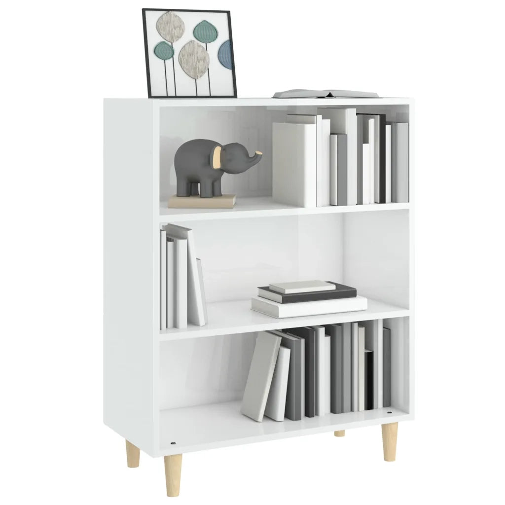 Credenza 69,5x32,5x90 cm Bianco Lucido in Legno Multistrato 812246