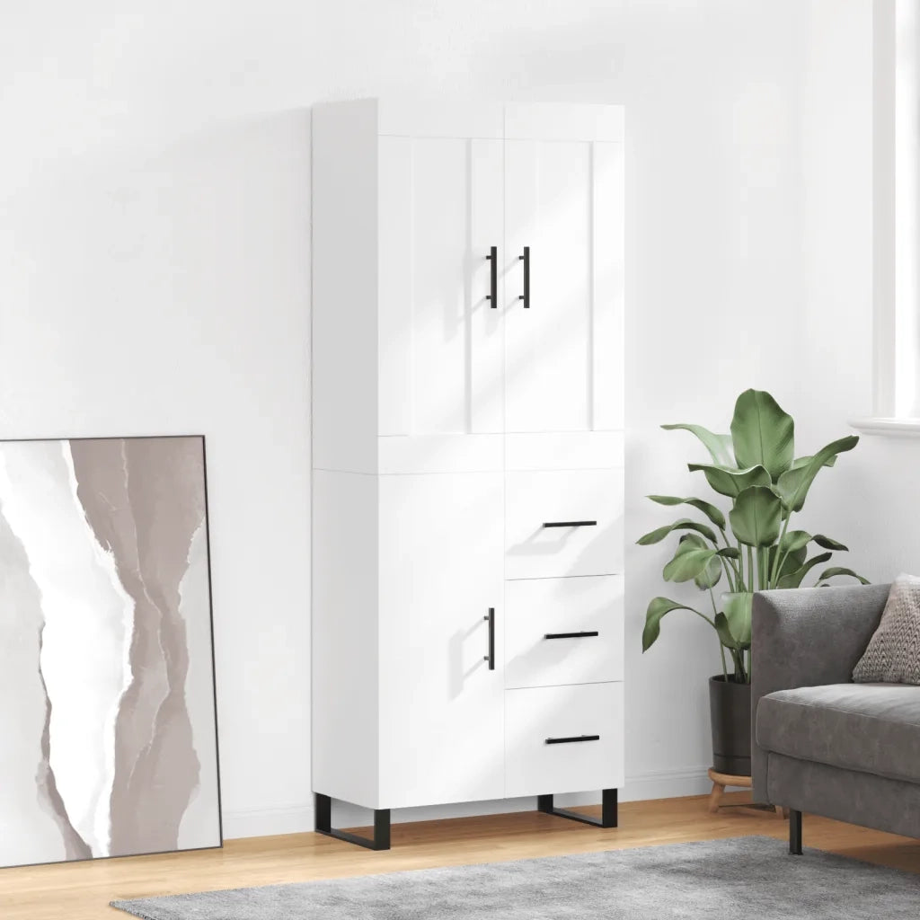 Credenza Bianca 69,5x34x180 cm in Legno Multistrato 3199833