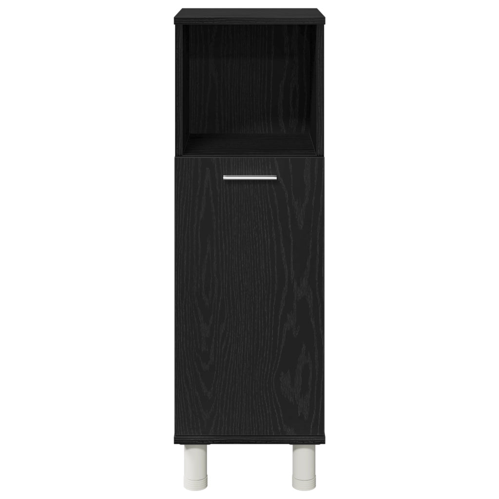 Set di mobili da bagno 3 pezzi in legno ingegnerizzato con finitura rovere nero