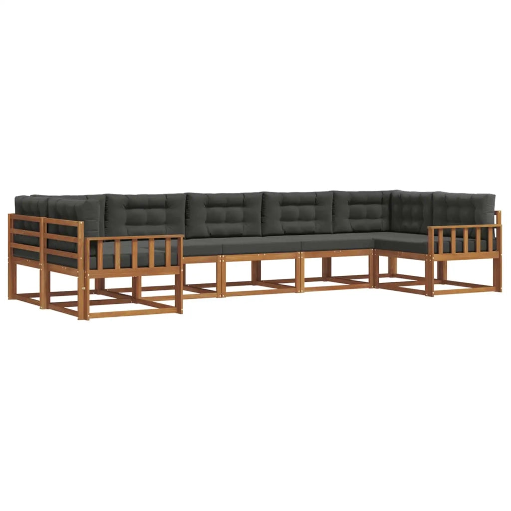 Set di divani da esterno con cuscino 7 pcs Naturale e Antracite 3368100
