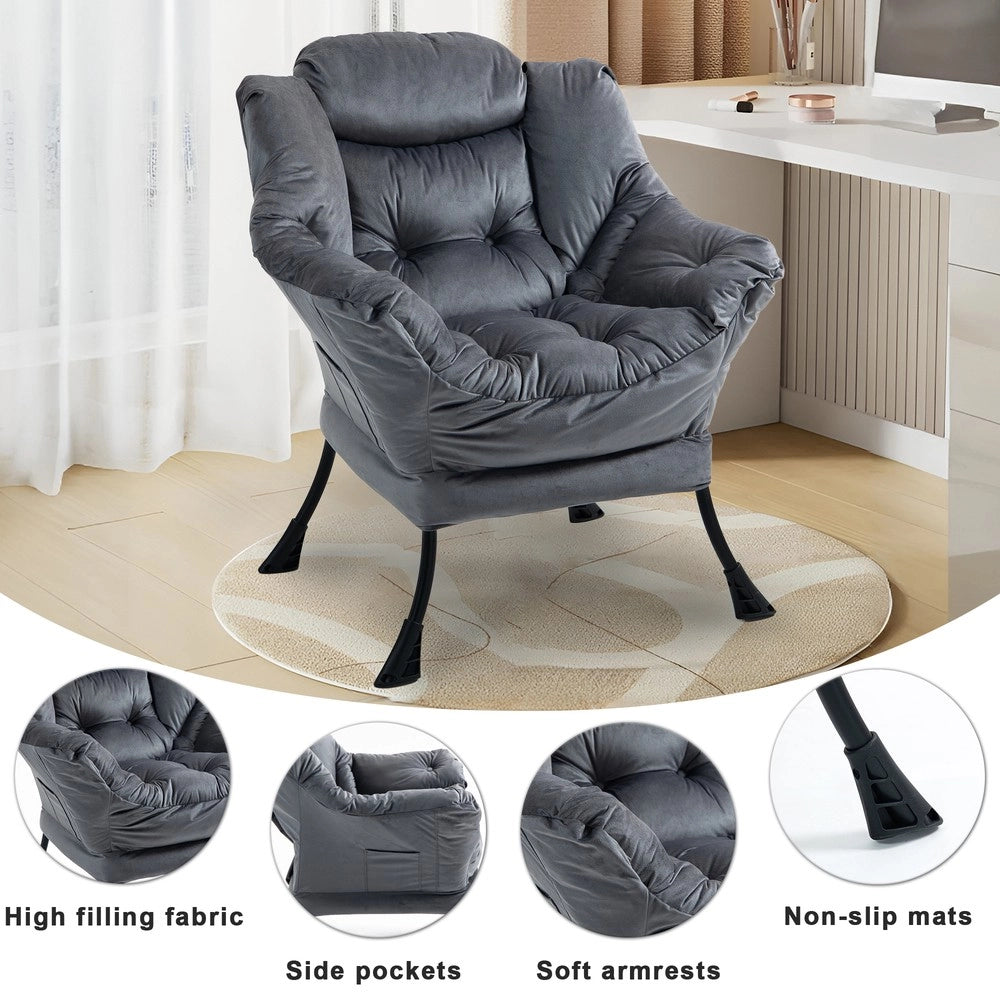Poltrona Relax con Struttura in Metallo e Taschino Laterale ¨C MINIMAL ¨C Design Moderno