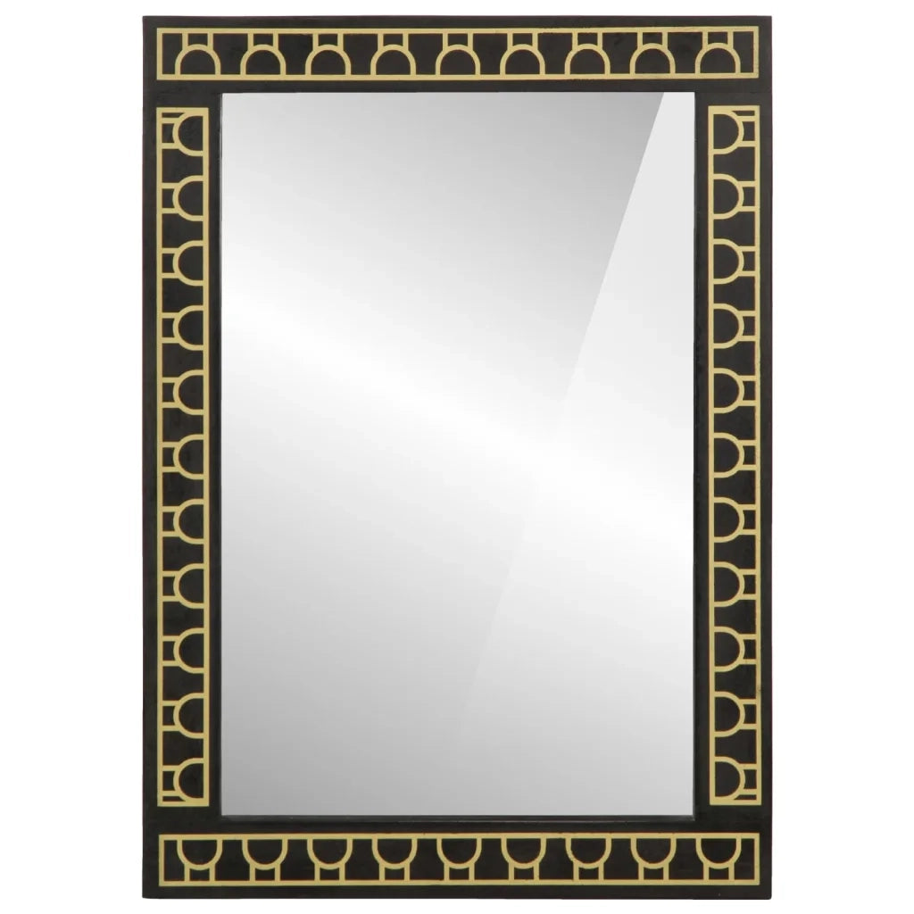 Specchio da Bagno 50x70x2,5 cm Legno Massello di Mango e Vetro