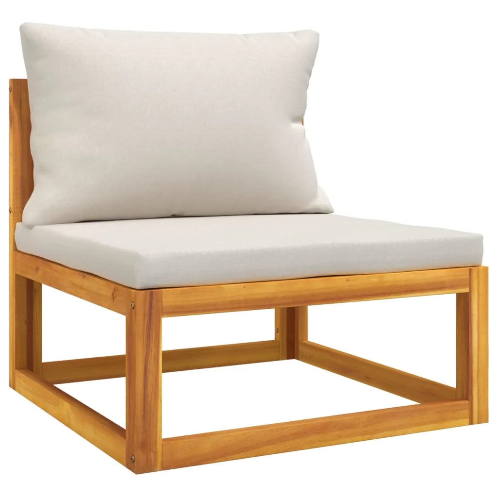 Set di mobili da giardino mobili da esterno 6 pezzi con cuscini grigio chiaro legno massello 02_0016778