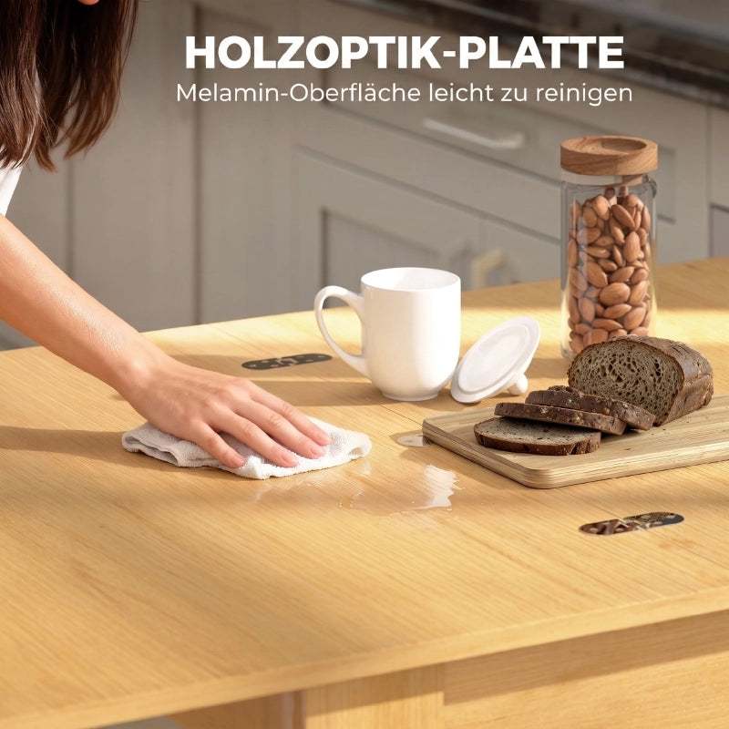Tavolo da pranzo - estraibile 70/140x80 cm - per 4-6 persone - salvaspazio - per cucina e sala