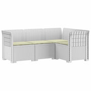 Divano da Giardino 4 Posti con Cuscini Aspetto Rattan PP Bianco 3443970