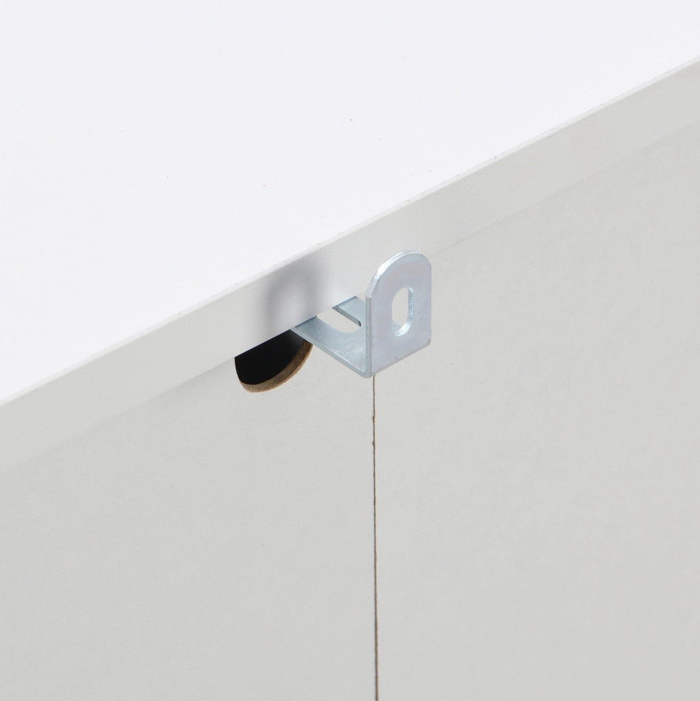 Cassettiera 80x38x80 cm con 4 cassetti; guide scorrevoli; MDF; naturale e bianco