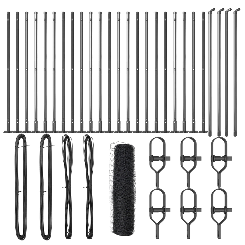 Recinzione Esagonale  Grigia 0,6x50 m Acciaio