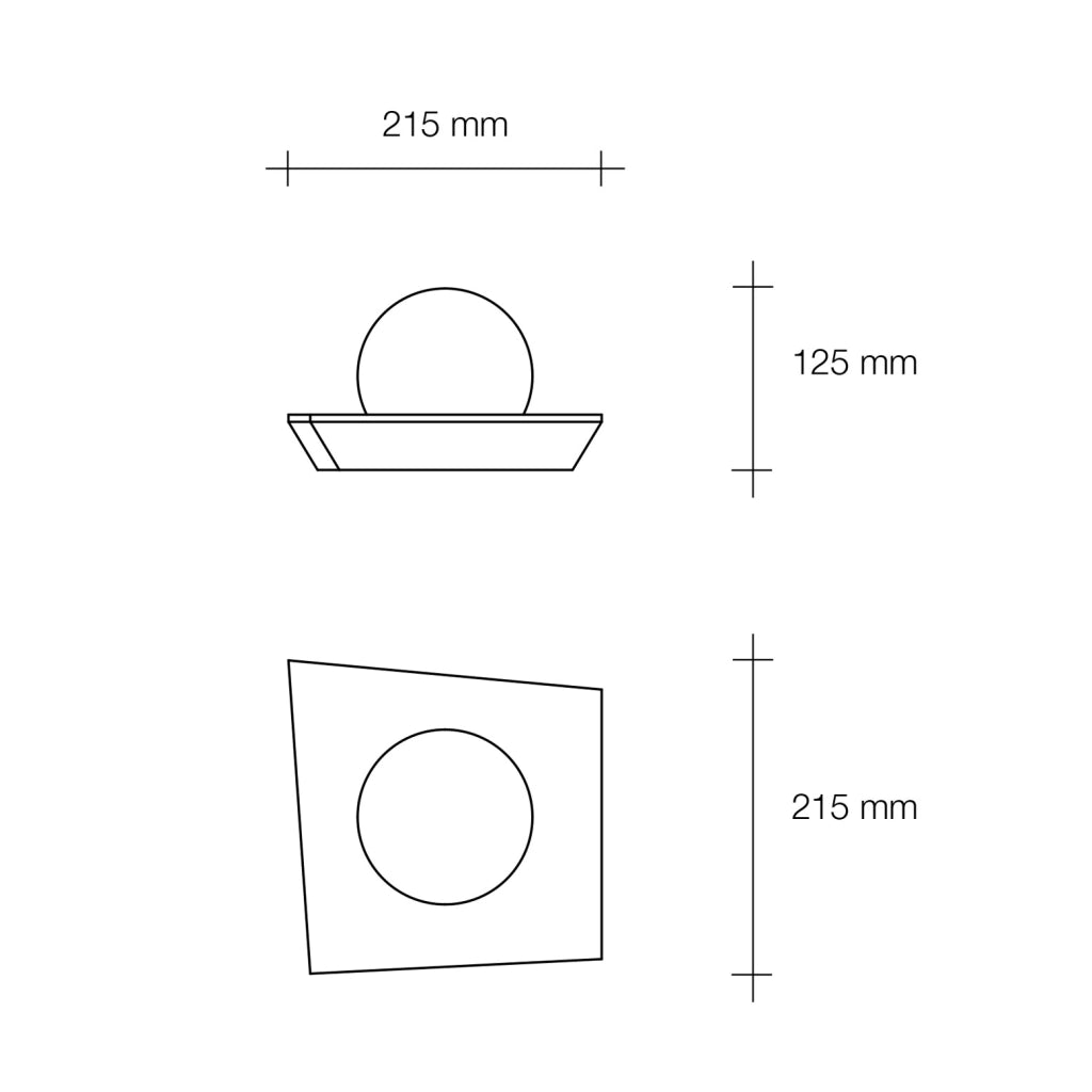 CICLADI lampada da soffitto 1 Luce in gesso bianca attacco GX53 21x21cm