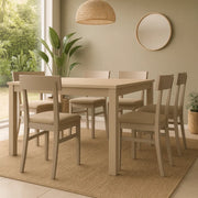 Set di 2 sedie da pranzo imbottite in legno tortora Zaira con struttura in legno facili da pulire Made in Italy | Duzzle