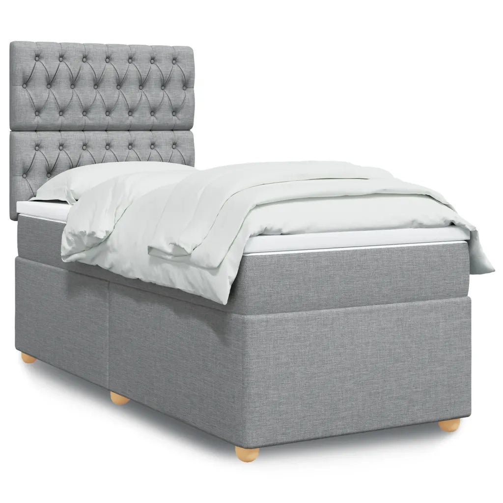 Giroletto a Molle con Materasso Grigio Chiaro 80x200 cm Tessuto 3291114