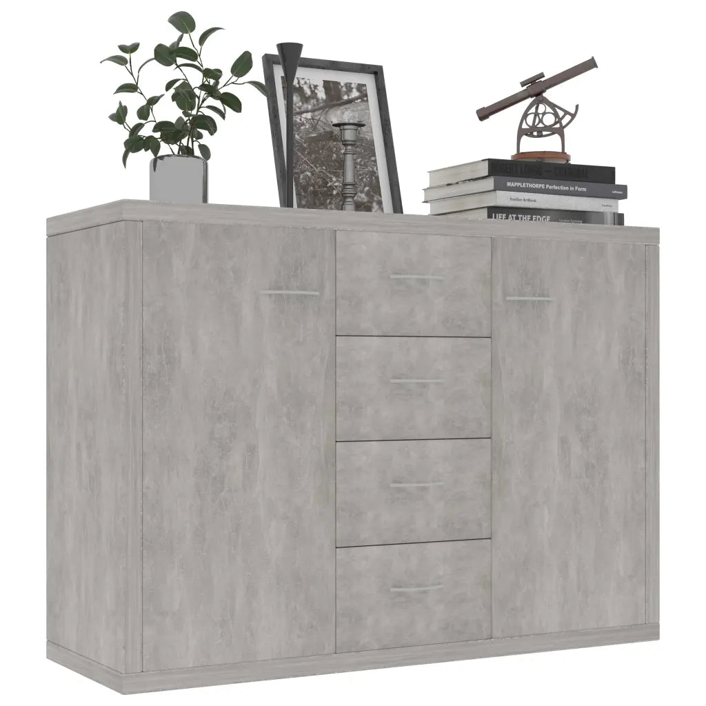 Credenza-Buffet-Armadio da cucina Grigio Cemento 88x30x65 cm in Legno Multistrato