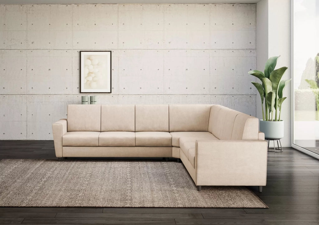 Divano yasel 3 posti  (tre sedute da 60cm) + angolo + divano 3 posti (tre sedute da 60cm) misure esterne l.288x288 | beige - Mobili 2G