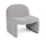 Poltrona Soggiorno 71x69x72,5 cm Babila in Bouclè Grigio