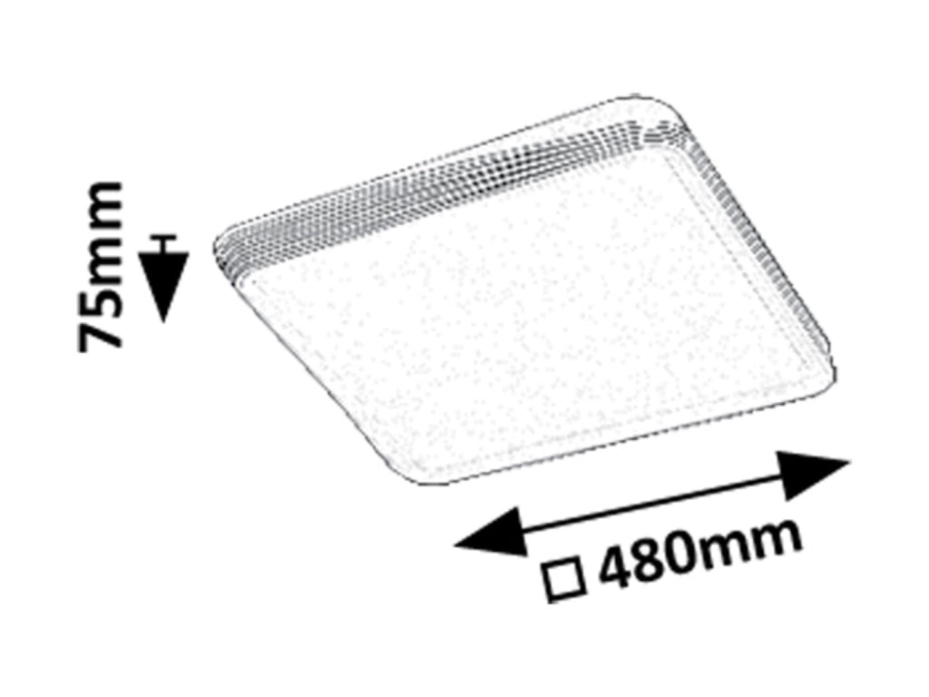 Plafoniera LED quadrata 48 cm bronzo 40W Rabalux Druzor