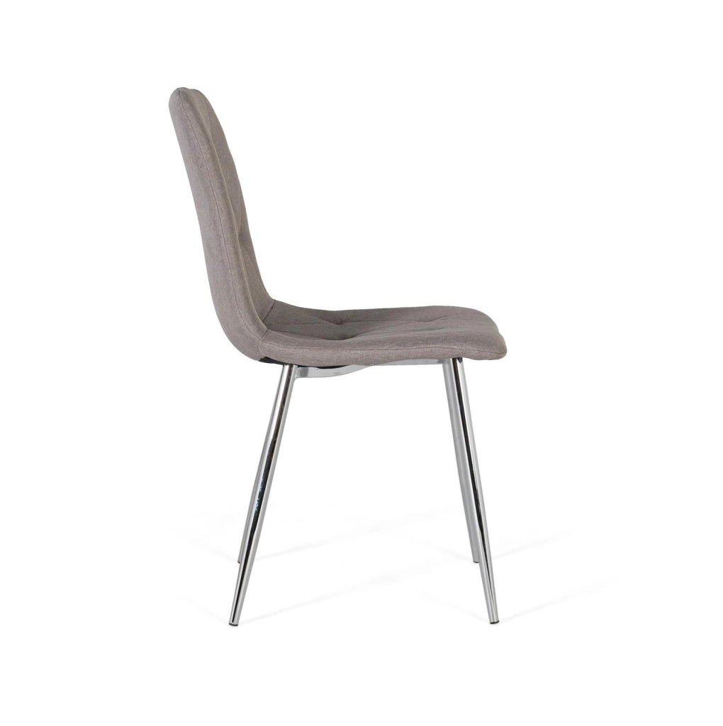Set di 4 sedie con schienale e sedile imbottiti di colore grigio